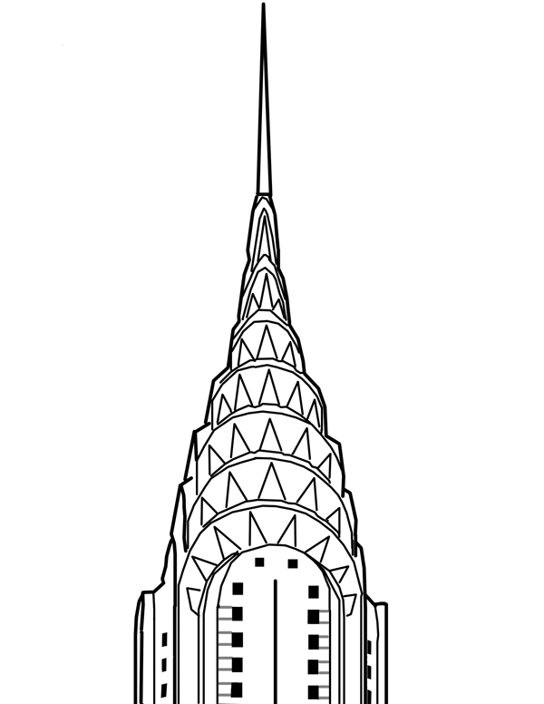 600x776 Chrysler Building Drawing
