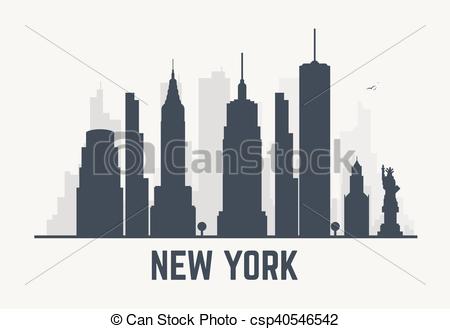 450x329 New York City Lines. New York City Architecture Skyline Black