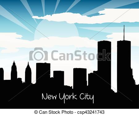450x370 New York City Silhouette. New York City Modern Buildings
