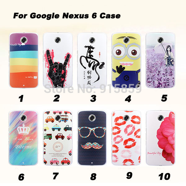 600x600 New For Google Nexus 6 Cute Cartoon Colored Drawing Hard Plastic