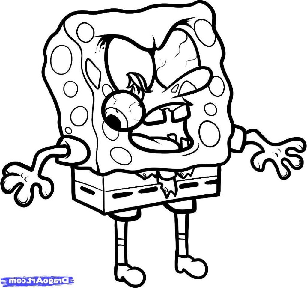 1024x961 Nice Easy Spongebob Drawing Steps At Getdrawin
