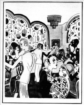 284x355 Buy Canvas Artwork Of Sketch Of Dancers In Nightclub Or Cabaret