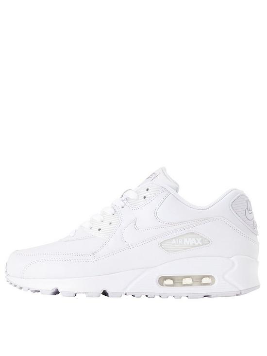550x733 Nike Air Max 90 Mens Leather Trainers Whitewhite Kcfwab