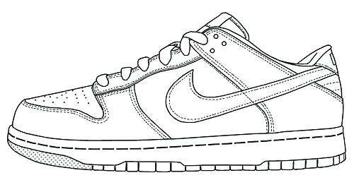 500x255 Air Force 1 Coloring Pages Running Shoe Outline Logo Outline Shoe
