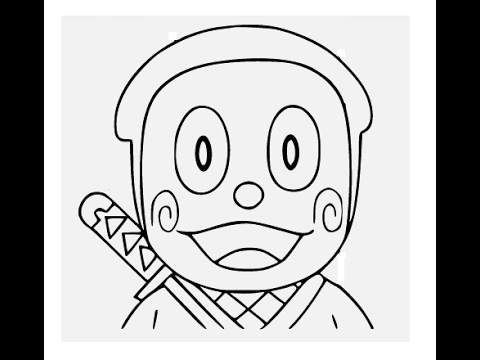 480x360 How To Draw Ninja Hattori Cartoon Face Step By Step