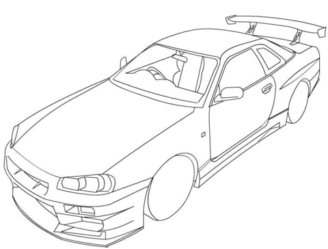 480x364 Coloring Pages Nissan Gtr Best Of Coloriage Nissan Skyline R34