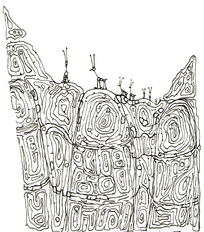 400x454 White Noise Pen And Pencil Drawings Baby Half Head