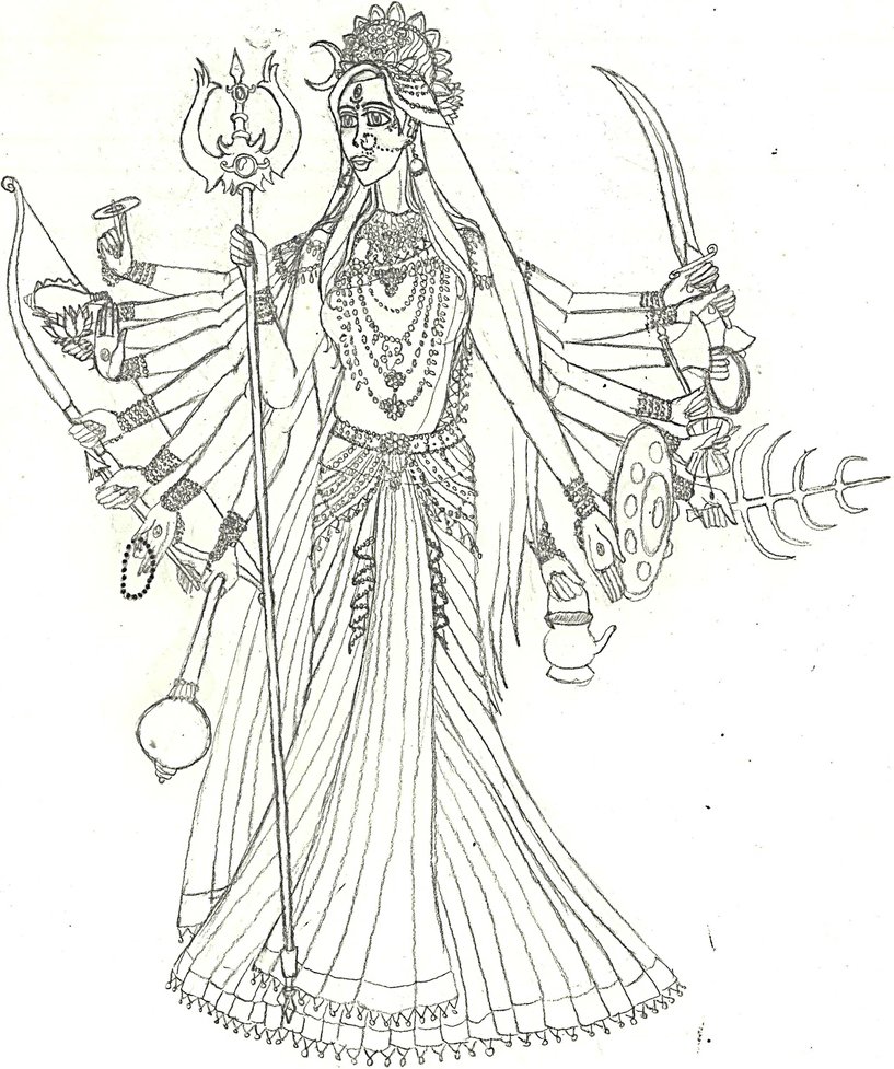 817x977 Durga (Mahishasura Mardini) By R3m1stikn