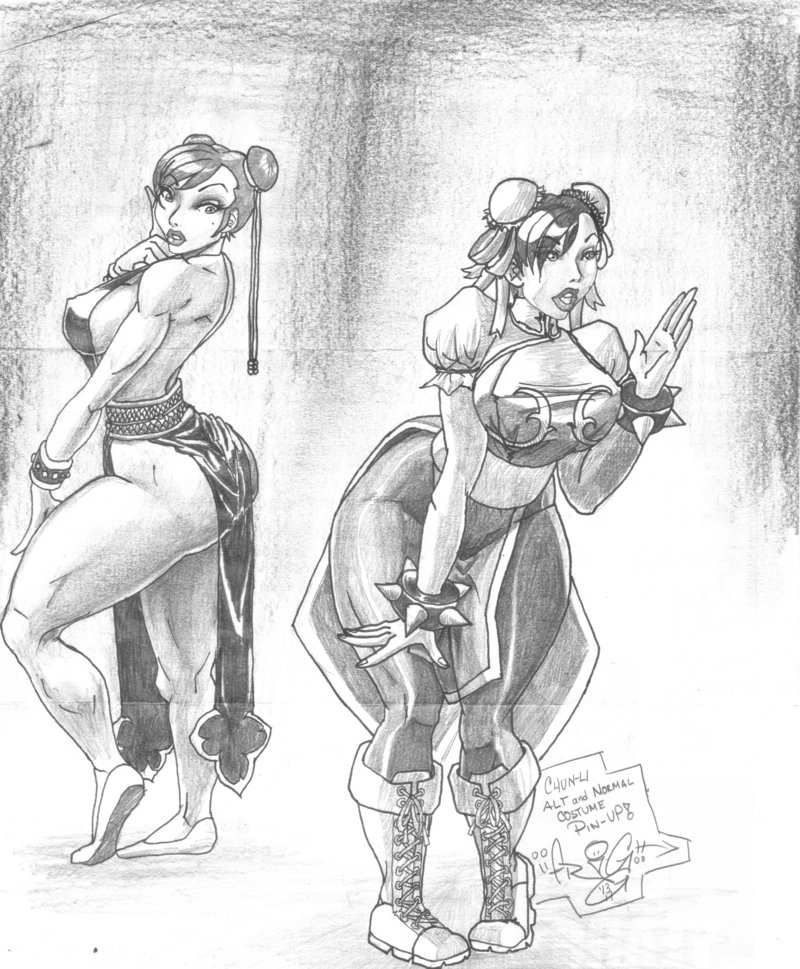 800x969 Chun Li Alt And Normal Costumes By Scketchtopia