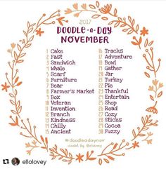 236x241 30 Day Challenge November Prompts Prompts, Doodles