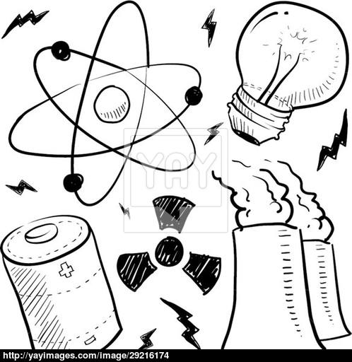498x512 Nuclear Power Objects Sketch Vector
