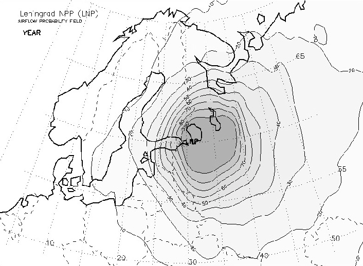 706x518 Annual Airflow Probability Field From The Leningrad Nuclear Power