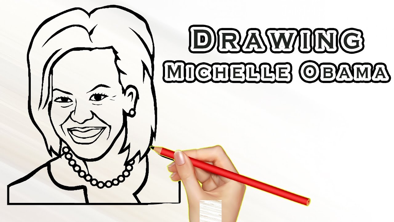 1280x720 Drawing Michelle Obama Drawing Famous People Draw Easy