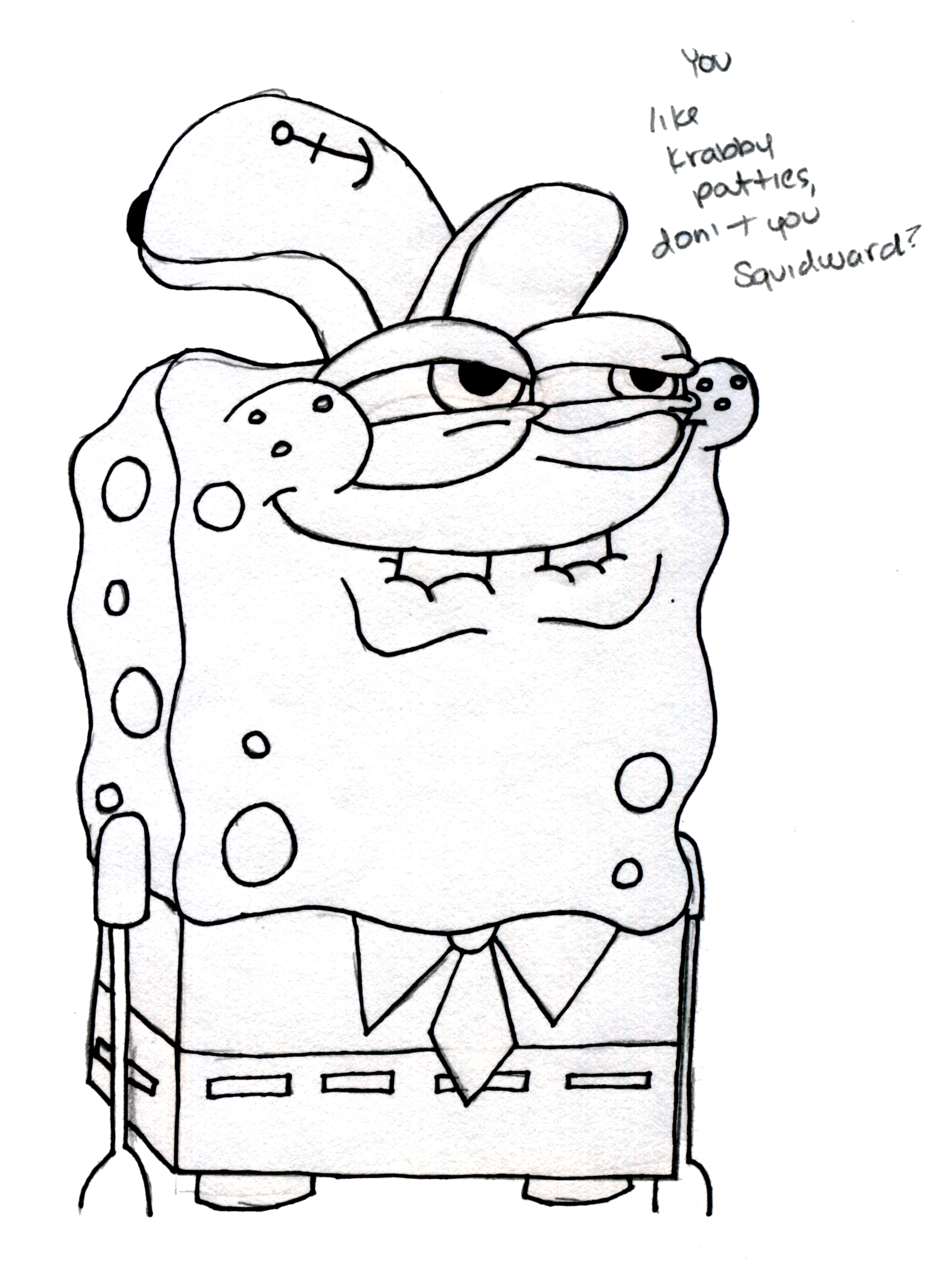 2118x2827 Imagination Easy Drawings Of Spongebob Character With Coor How