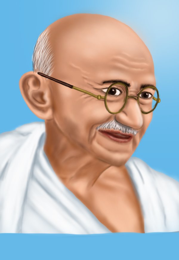 600x870 Learn How To Draw Mahatma Gandhi (Politicians) Step By Step