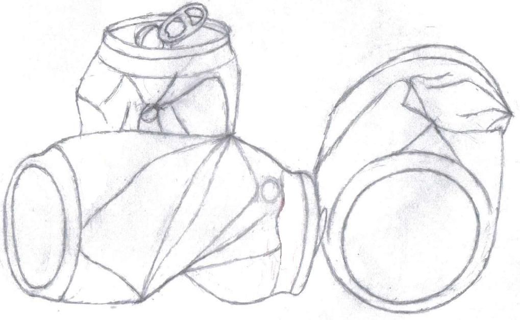 1019x627 Pencil Drawing Crushed Cans