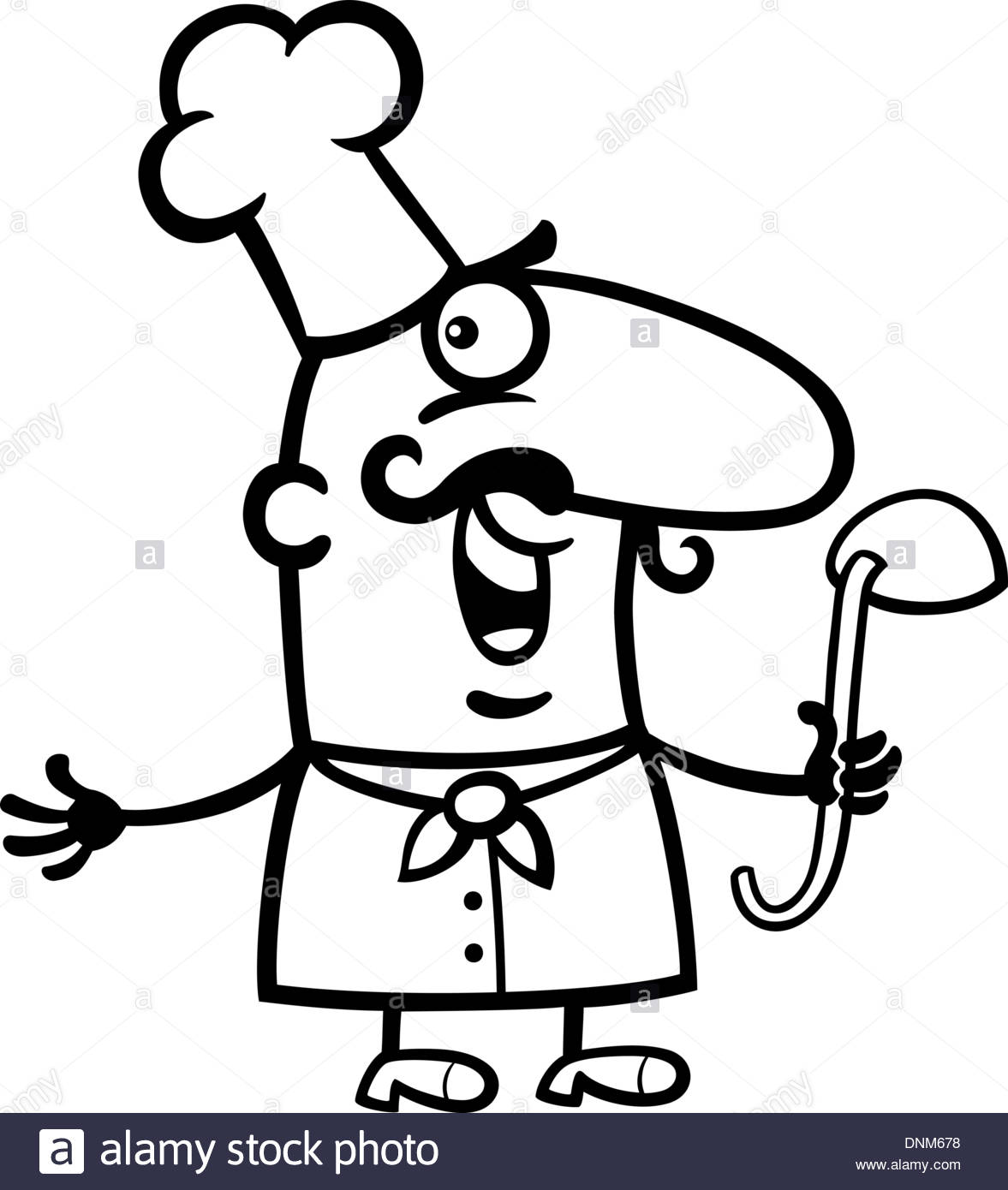 1177x1390 Black And White Cartoon Illustration Of Funny Male Cook Or Chef