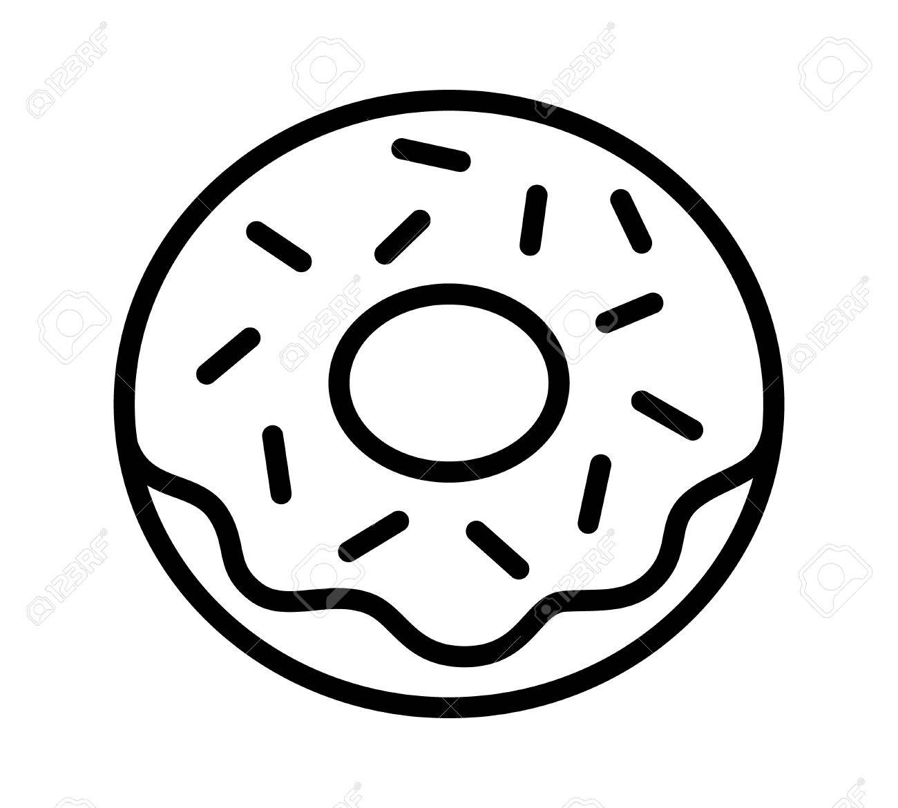 1300x1170 Collection Of Donut Clipart Black And White High Quality