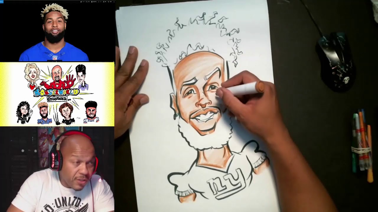 1280x720 How To Draw And Color Caricature Odell Beckham Jr