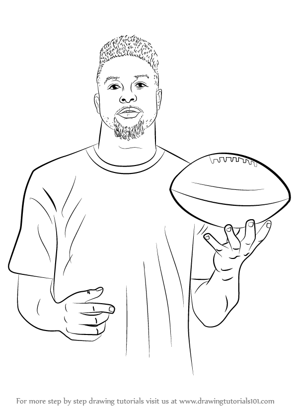 596x843 Learn How To Draw Odell Beckham Jr. (Footballers) Step By Step