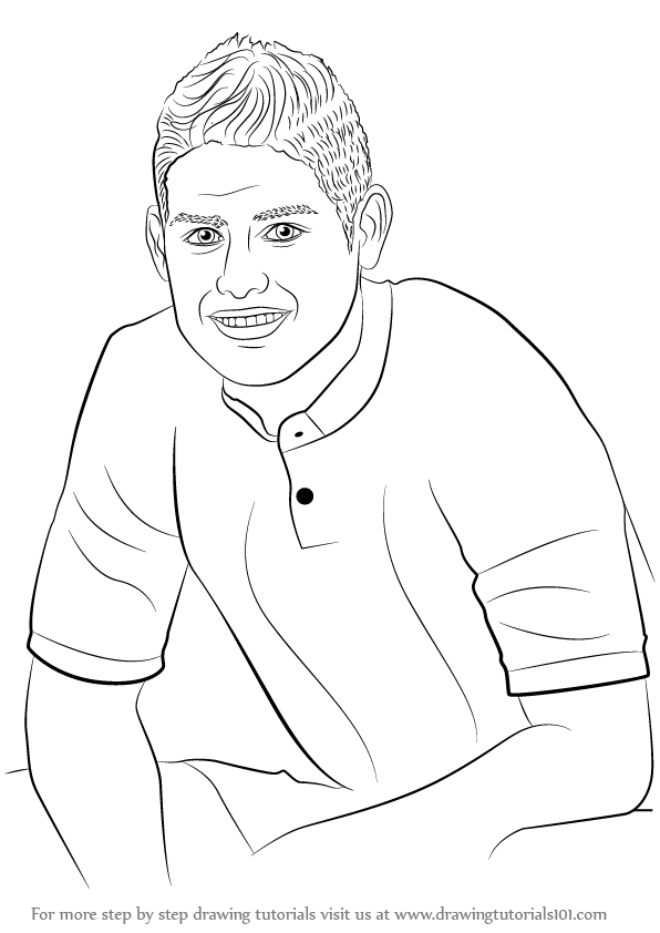 596x842 How To Draw James Rodriguez Printable Step By Step Drawing Sheet