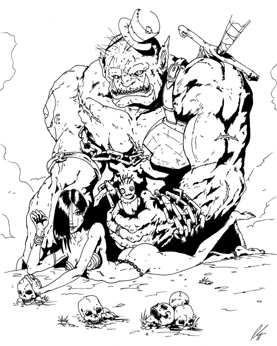 900x1123 Ogre And Sorceress By Dantephoenix21