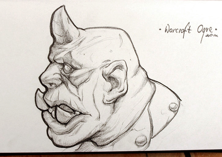 725x515 Warcraft Ogre Sketch By Icecoldart