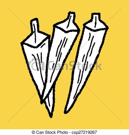 450x470 Okra Doodle Clip Art Vector