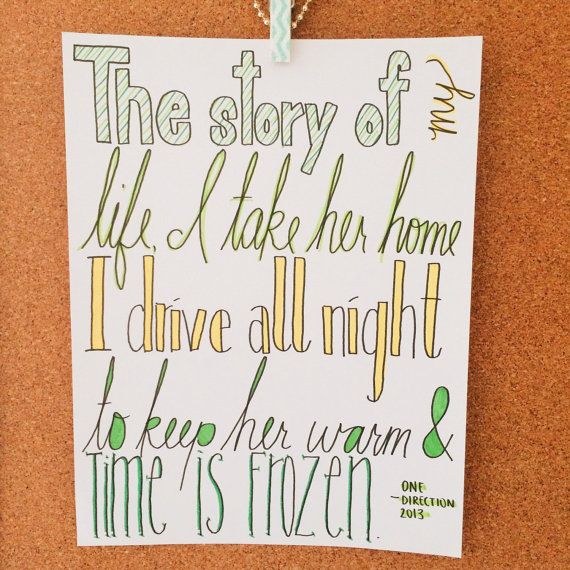 570x570 Story Of My Life One Direction Lyric Drawing By Alexiasdrawings