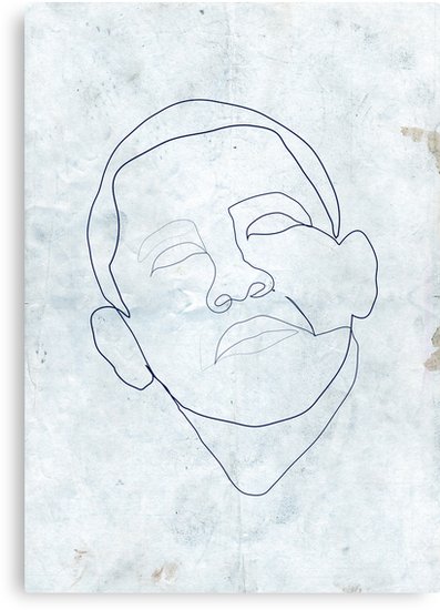 397x550 Barack Obama One Line Drawing. Canvas Prints By Borol Redbubble
