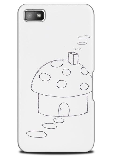 500x667 Mushroom House Sketch Art Drawing Case Cover Design For Blackberry