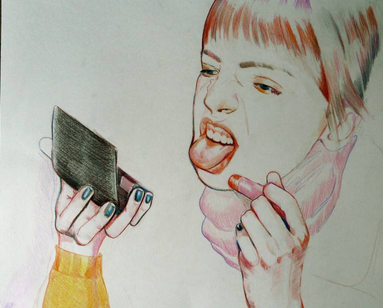 770x620 Saatchi Art Ordinary Narcissic Drawing By Zoe Vadim