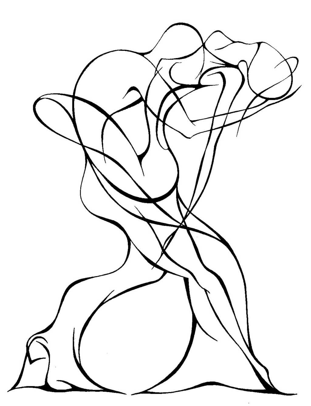 1024x1335 Lyudmila Kogan Artwork Salsa Dancers Original Drawing Pen