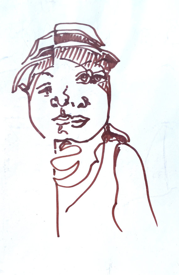 570x877 Line Drawing Portraits Uta Brauser