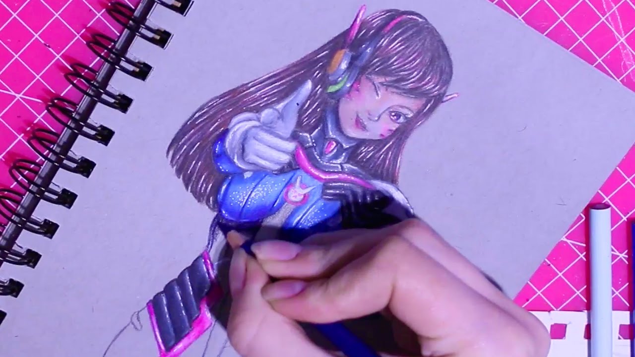 1280x720 D.va Overwatch Drawing