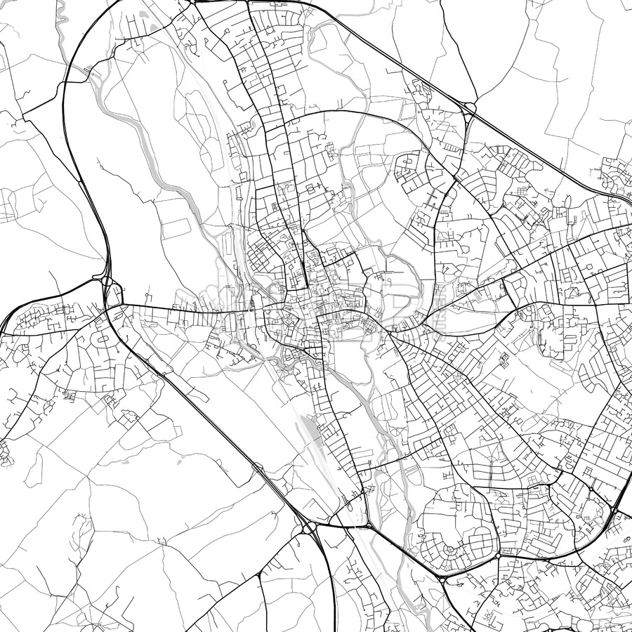 900x900 Oxford, England, Uk, Vector Map