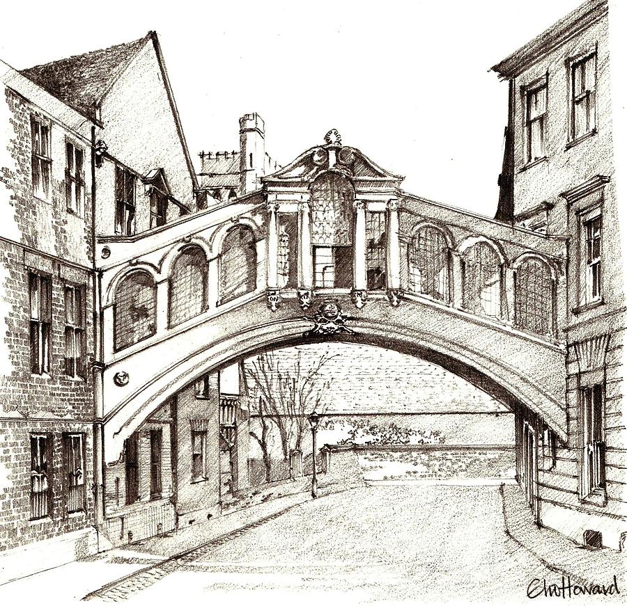 900x871 Hertford Bridge, Bridge Of Sighs, Oxford, England Drawing By Elio
