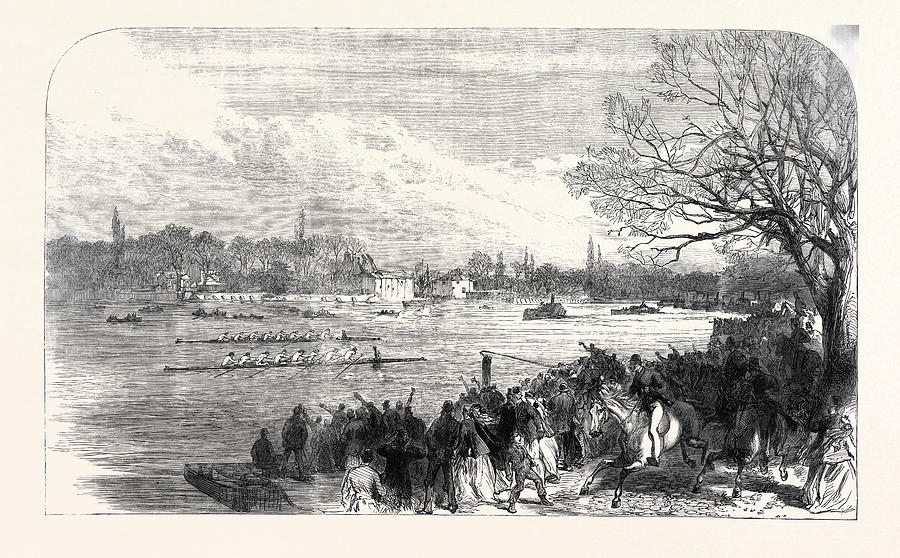 900x558 The Oxford And Cambridge University Boat Race Passing Drawing By