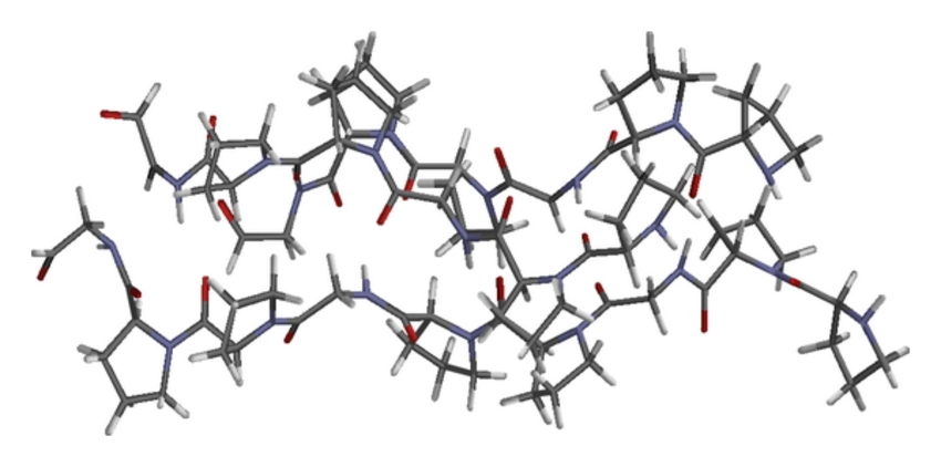 850x422 Structure Of Collagen. The Red Color Represents The Oxygen Atom
