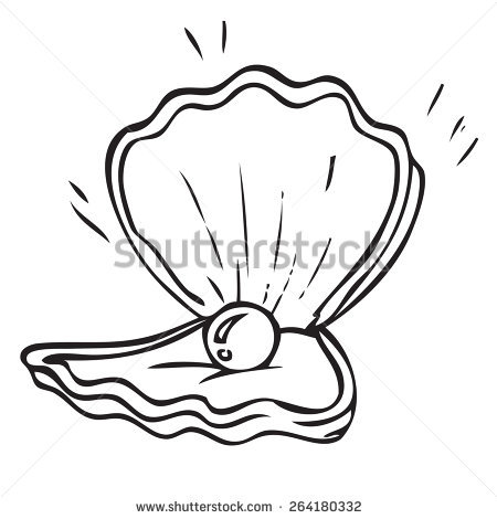 450x470 Collection Of Sea Shell Pearl Drawing High Quality, Free