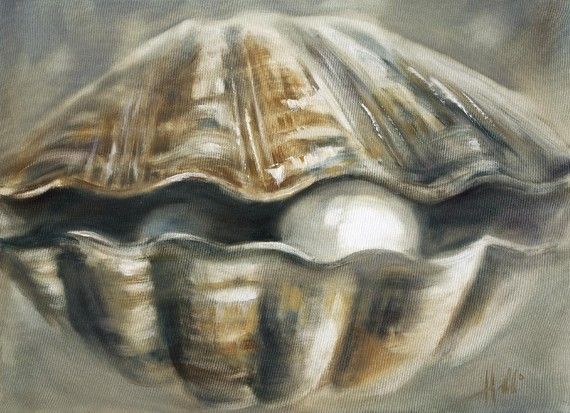 570x413 Pearl In The Oyster Original Oil On Canvas 30x40 By Hollimoonart