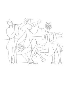 236x315 Pablo Picasso Line Drawings. Artistic Figures