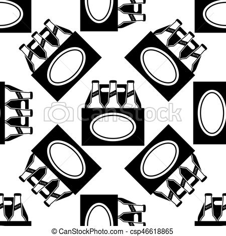 450x470 Pack Of Beer Icon Pattern On White Background. Vector Clip Art