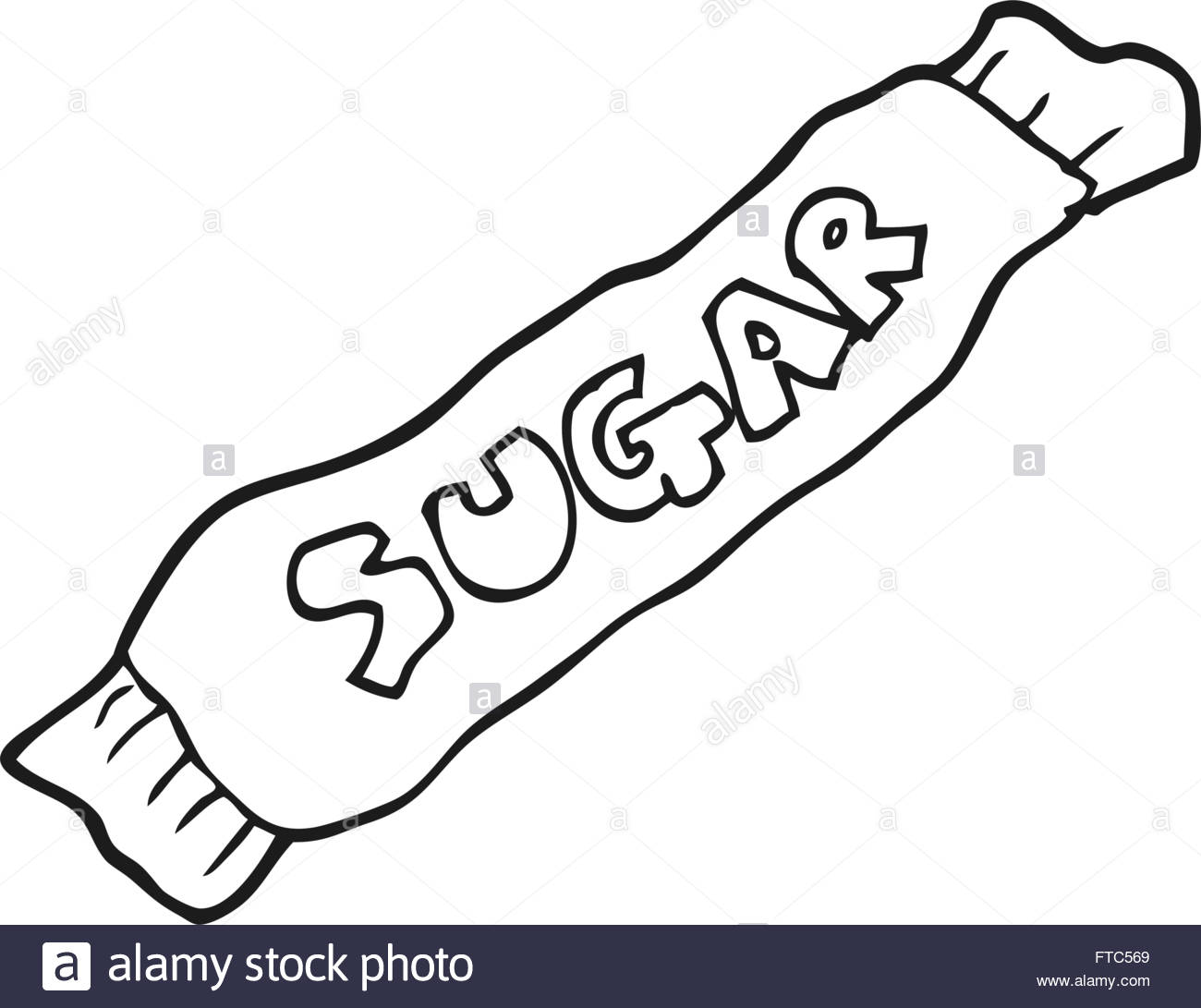 1300x1091 Freehand Drawn Black And White Cartoon Packet Of Sugar Stock
