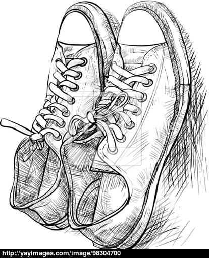 414x512 Pair Of Casual Shoes With Shade Vector