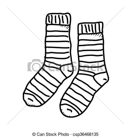 450x470 Simple Doodle Of A Pair Of Socks. Simple Hand Drawn Doodle