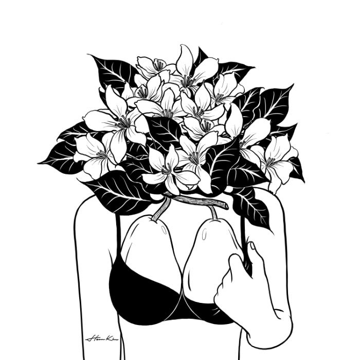 700x700 Sweet Pair Art Print Colored Canvas Illustrations