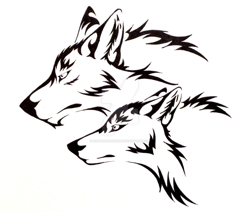 949x842 Wolf Pair Tattoo Commission By Captainmorwen