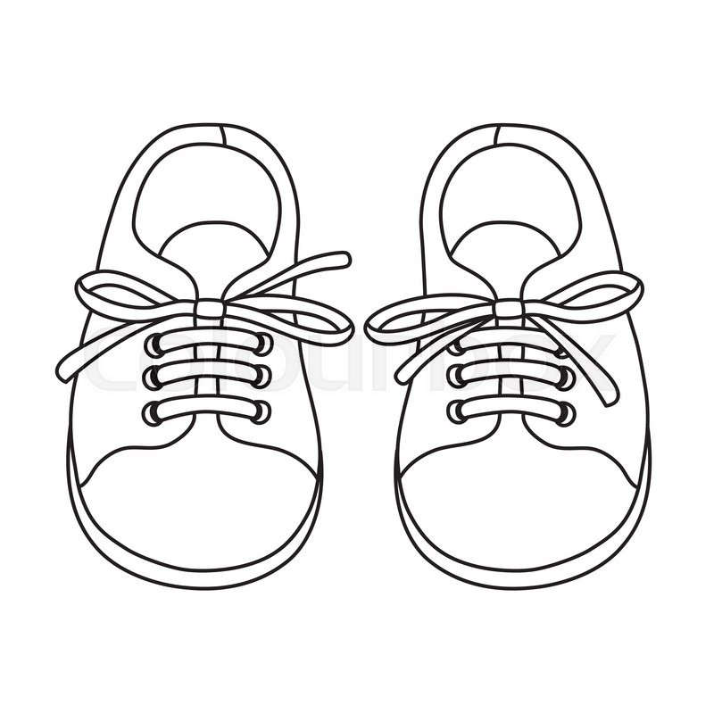 800x800 Hand Drawn Pair Kids Shoes. It Can Be Used For Decorating