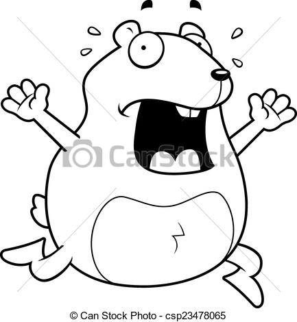 433x470 Hamster Panic. A Cartoon Hamster Running In A Panic. Clip Art